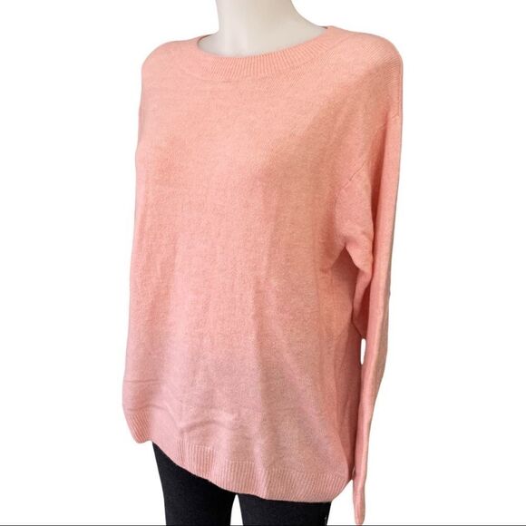 WOOLEN BLOOM WOOL BLEND PINK KNIT SWEATER OVERSIZED‎ ROUND NECK RIBBED TOP SZ S - Picture 4 of 10